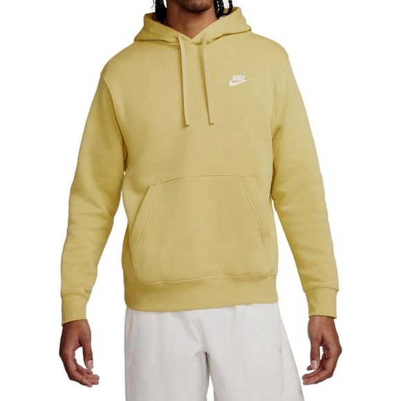 NEW Nike Yellow Gold Club Fleece Pullover Hoodie - Size Men’s L; Womens XL - Picture 1 of 5